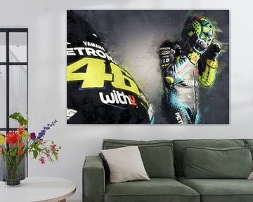 Valentino Rossi peinture à l'huile sur Bert Hooijer