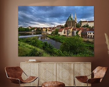 Blick über den Fluss Neiße auf die Peterskirche in Görlitz von Rico Ködder