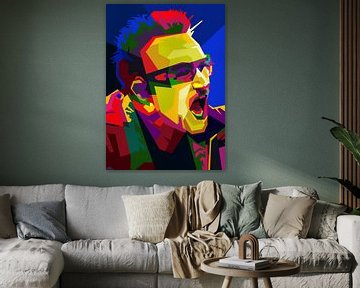 Bono U2 Pop Art WPAP Portret van Artkreator