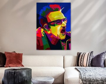 Bono U2 Pop Art WPAP Portret van Artkreator