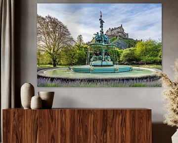 Ross Fountain und Edinburgh Castle von Melanie Viola