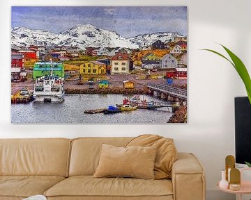The town, the harbour and the mountains