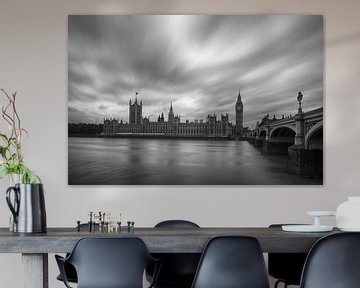 Londen Parliament zwart-wit sur Bert Meijer