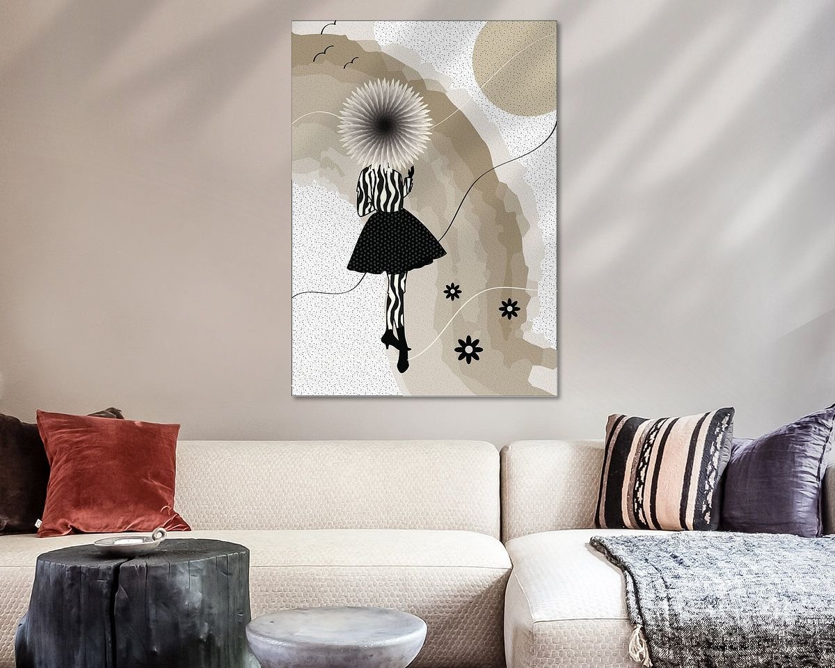 Voorbeeld van het werk in een kamer