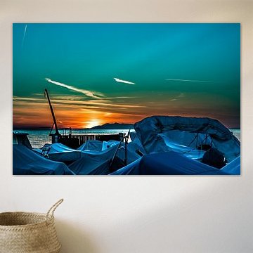 Lido di Tarquinia zonsondergang.