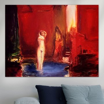 Woman naked in Hammam