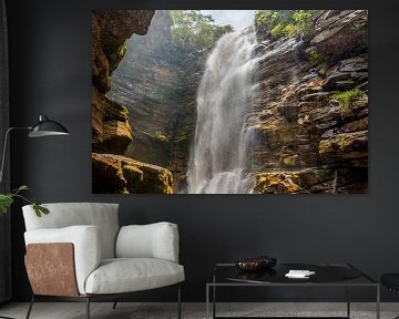 Mosquito-Wasserfall in der Chapada Diamantina in der Landschaft von B von Castro Sanderson