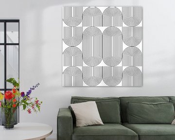 Retro 1920 vintage geometrische vormen patroon in Bauhaus stijl no. 5 van Dina Dankers