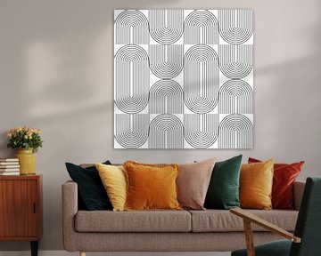 Retro 1920 vintage geometrische vormen patroon in Bauhaus stijl no. 4 van Dina Dankers