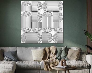 Retro 1920s vintage geometric shapes pattern in Bauhaus style no. 1 by Dina Dankers