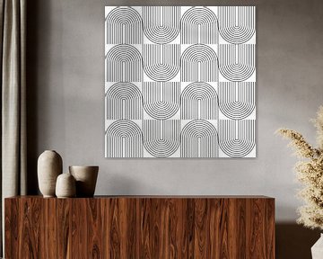 Retro 1920 vintage geometrische vormen patroon in Bauhaus stijl no. 10 van Dina Dankers