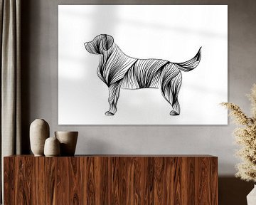 Poster hond - zwart wit - dieren - kinderkamer van Studio Tosca