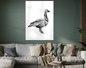 Poster gans - zwart wit - dieren - kinderkamer van Studio Tosca