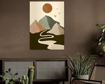 Minimal art Mountains van Gisela- Art for You