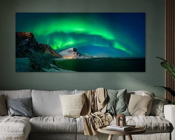 Nordlandsnupen berg aurora van Wojciech Kruczynski