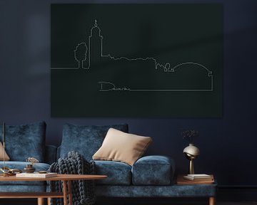 Deventer skyline lijnenspel van Kirtah Designs