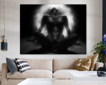 Femme nue assise en tailleur (érotique, nue) sur Fotografie Jeronimo