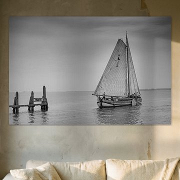 Plattbodenschiff (Tjalk) auf dem Haringvliet