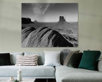 Monument Valley black and white. sur Mirakels Kiekje