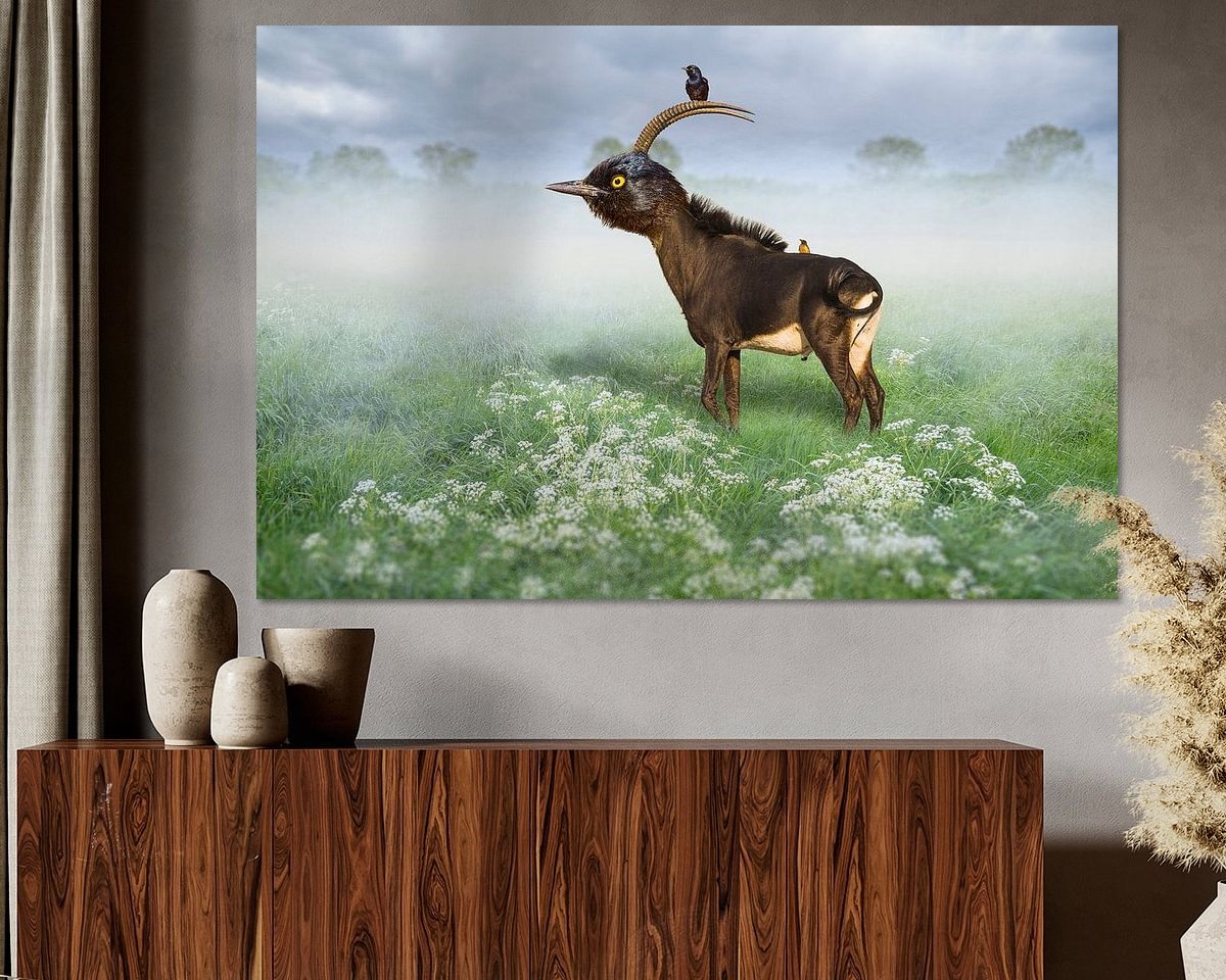 Voorbeeld van het werk in een kamer