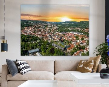 Uitzicht over de stad Jena bij zonsondergang van Animaflora PicsStock