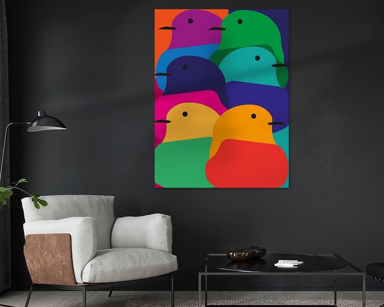 Voorbeeld van het werk in een kamer