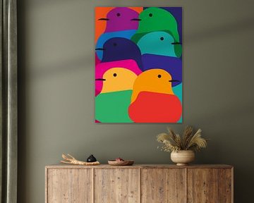 "BURDS"  - gekleurde vogels van The Coloured Cat