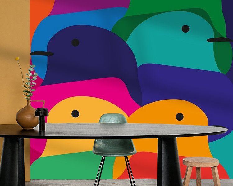 Voorbeeld van het werk in een kamer