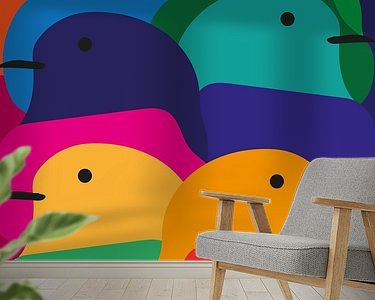 Voorbeeld van het werk in een kamer