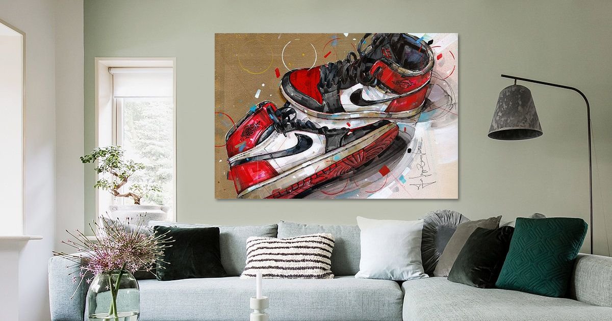 Nike air Jordan 1 Travis Scott x Fragment painting by Jos Hoppenbrouwers on  canvas, poster, wallpaper and more