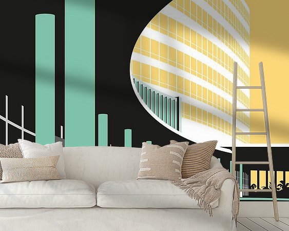 Voorbeeld van het werk in een kamer
