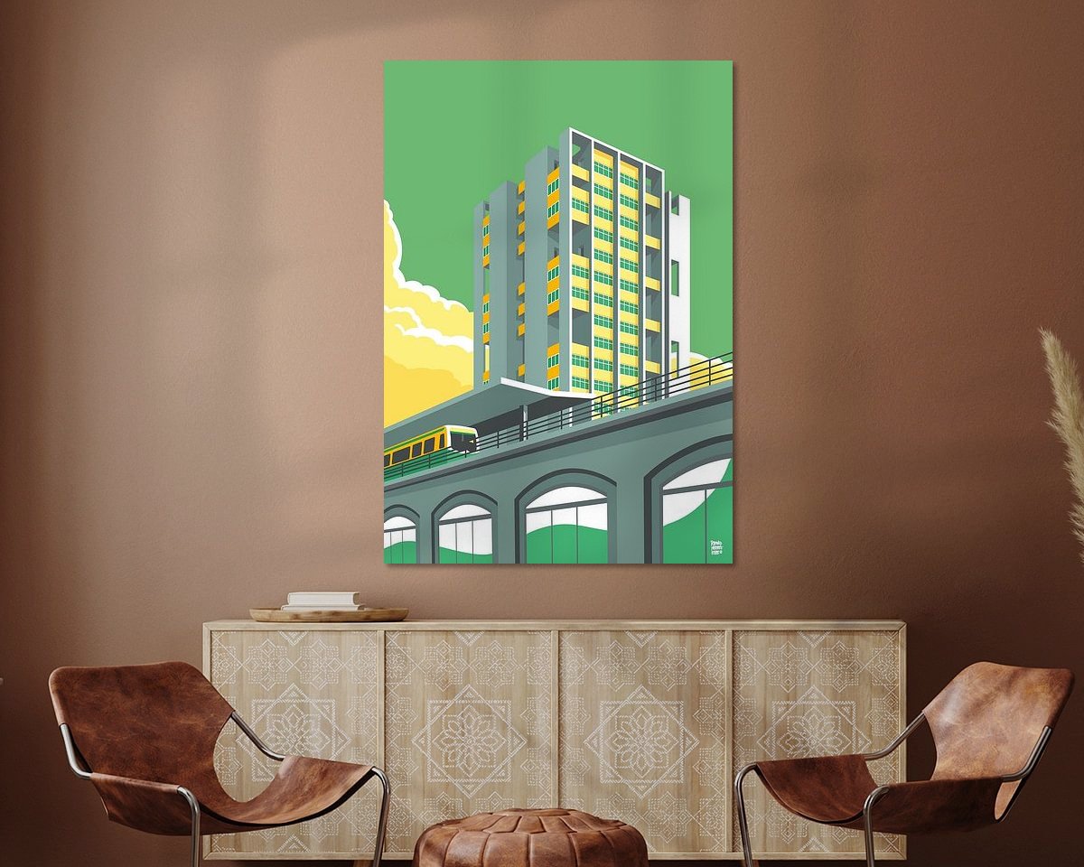 Voorbeeld van het werk in een kamer