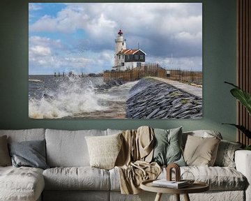 The lighthouse of Marken in Holland by Jan Schneckenhaus
