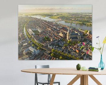 Panorama aérien de Kampen en soirée au printemps sur Sjoerd van der Wal Photographie