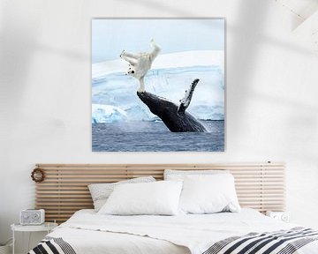 Funny polar bear breakdance digital wall art