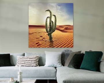 Digital Art slangen en cactus "Snactus"