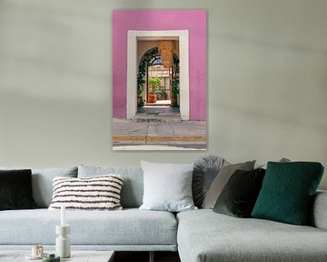 Mexiko Tür mit rosa Wand I Reisefotografie von Lizzy Komen