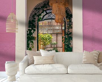 Door in Mexico with pink wall I Travel Photography by Lizzy Komen