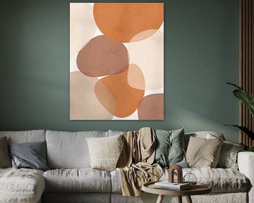 Abstracte ronde vormen in warme aarde tinten van Studio Miloa