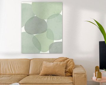 Abstracte ronde vormen in groene tinten van Studio Miloa