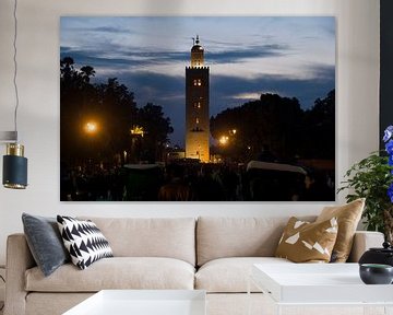 Koutoubia moskee sfeervol Marrakech Marokko van Keesnan Dogger Fotografie