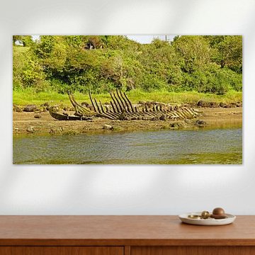 Epave de bateau dans la baie de Dulas