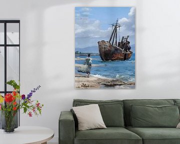 Schiffswrack-Gemälde von Toon Nagtegaal
