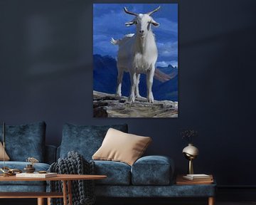 Peinture de chèvre de montagne
