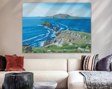 Landschap schilderij Ierland (Dunmore Head) van Toon Nagtegaal