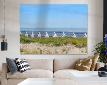 Huizen aan het strand in Nederland van Mustafa Kurnaz