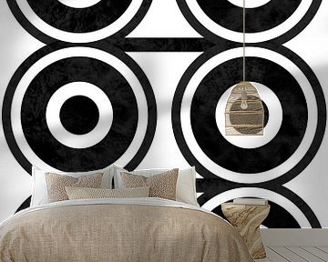 Zwart witte cirkels met subtiele structuur van Studio Miloa