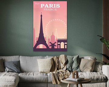 Paris Skyline van Walljar