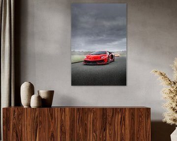 Lamborghini Aventador SVJ met mist van Sebastiaan van 't Hoog