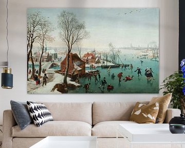 Januar, Schlittschuhlaufen auf dem gefrorenen Fluss, Jan Wildens